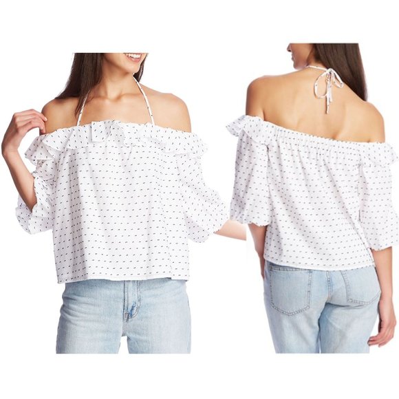 1. State Tops - 1. State Women's Ruffled Off-The-Shoulder Top XS
